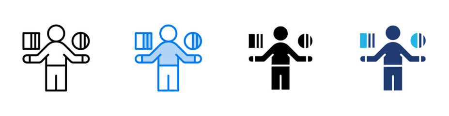 Contrast icon set multiple style collection