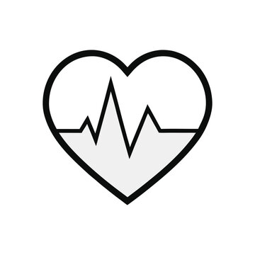 Heart with eke line isolated on white background