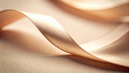 Soft Beige Satin Ribbon With Elegant Curves