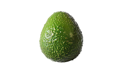 A single green avocado on transparent background