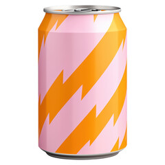 Fototapeta premium Brightly Colored Soft Drink Can with Abstract Design, isolated on transparent background.