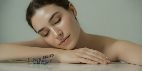 young woman relax in spa