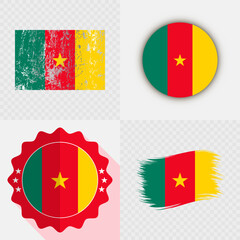 Cameroon National Flag Icon Collection.