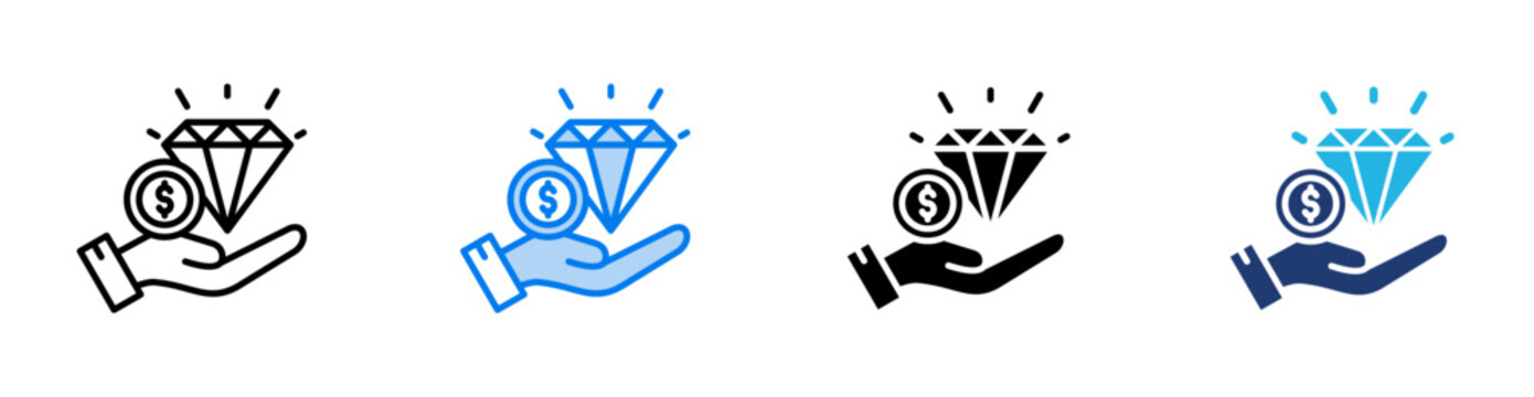 Worth icon set multiple style collection