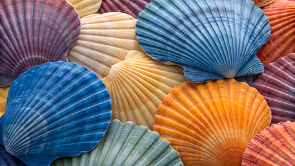 Repeating Scallop Shell Pattern in Turquoise and Gold