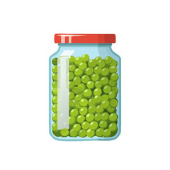 Jar of Peas Isolated on a Transparent Background 