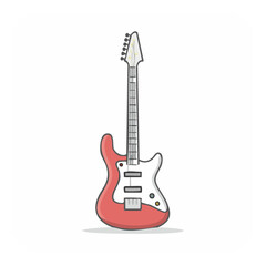 Obraz premium Electric Guitar Illustration Musical Instrument Rock Pop Music Isolated Design