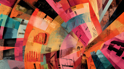 Fototapeta premium Letterforms looping into recursive echoes until broken