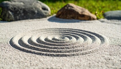 Zen Garden Sand Spiral Design