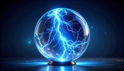 Glowing Crystal Ball With Lightning Effect