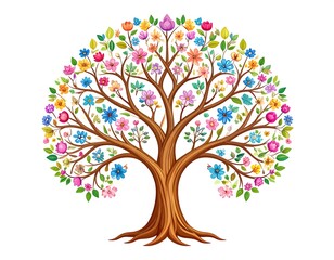 Colorful floral tree graphic (1)