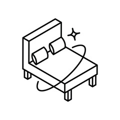 Nightstand line icon with white background vector stock illustration