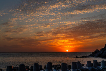 sunset at the seaside of Ulleungdo Island