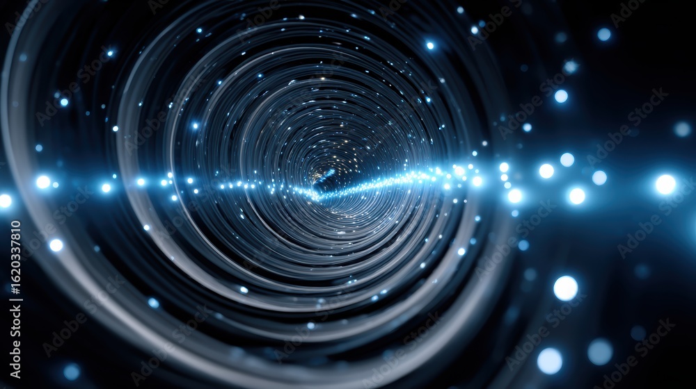 Poster a swirling vortex of light and energy, creating a mesmerizing illusion of depth and movement against