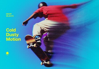Cold Dusty Motion Photo Effect Mockup