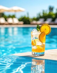 Minimal Poolside Cocktail for Summer Vibes

