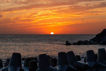 sunset at the seaside of Ulleungdo Island