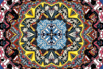 Seamless Decoration Fabric Art Interior Wallpaper Texture Tile Geometric Digital Symmetric Luxury Visual Endless Design Textile Fashion Background Perspective Template Shape Graphic Cloth Pattern.