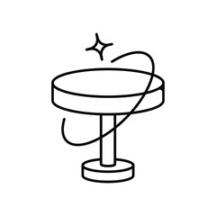 Coffee Table line icon with white background vector stock illustration