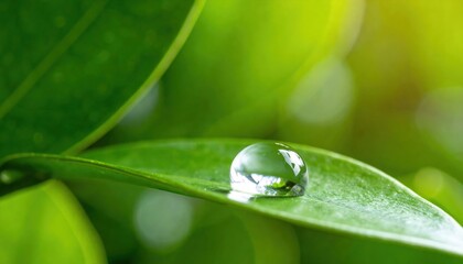 Dewdrop On Green Leaf