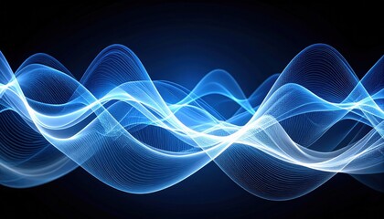 Abstract Glowing Blue Waves Design