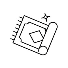 Rug line icon with white background vector stock illustration