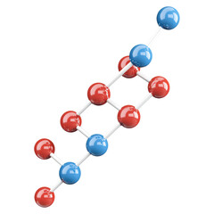 Obraz premium Colorful Molecular Structure on a White Background, isolated on transparent background.