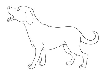 Dog art drawing outline vector illustration