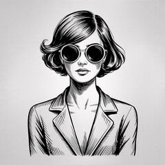 young woman with glasses