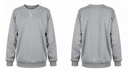 Blank training jogger pants color grey back view on white background 