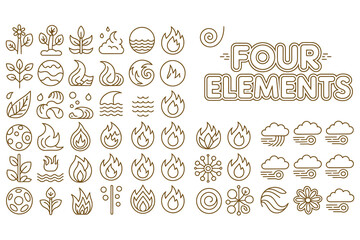 Vintage vector icon set with hand-drawn calligraphic design elements and page decoration
