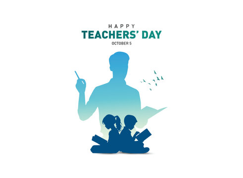 Happy Teacher's day concept vector illustration background. Creative teacher's day vector education concept.