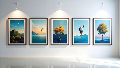 Pixelated Landscape Art Gallery Wall Display