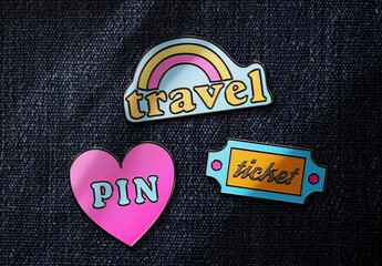 Enamel Pin Logo Mockup