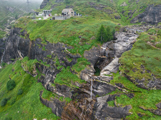 Hut Basodino on the way to Robiei at the Swiss alps