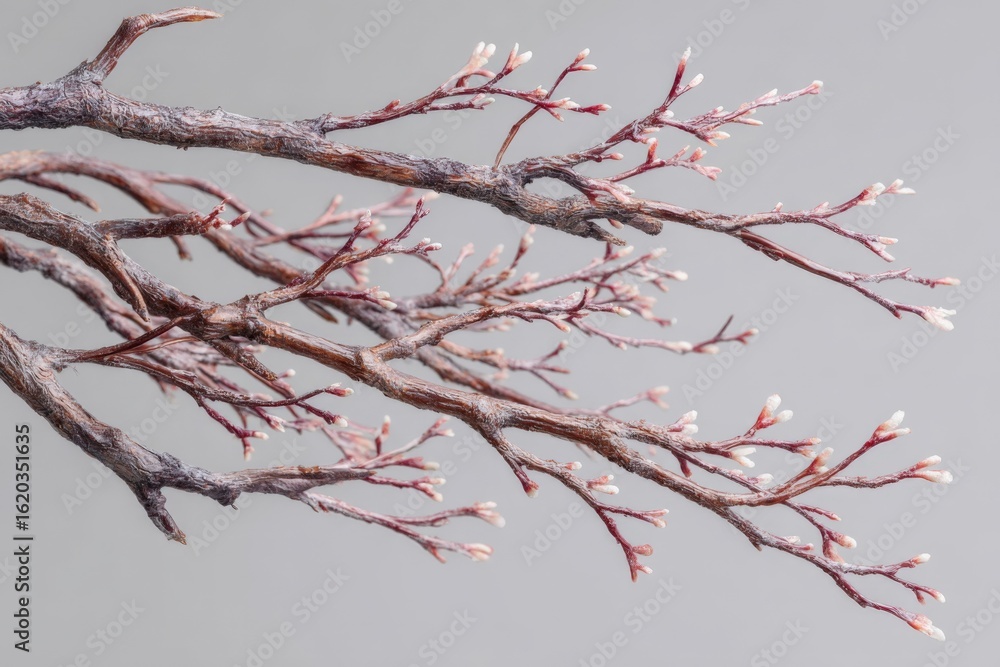 Aufkleber delicate branches with budding flowers create a serene atmosphere in a neutral setting