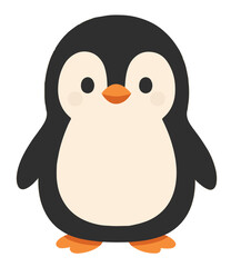 Fototapeta premium Cartoon Penguin Standing Flat Vector of Arctic Animal