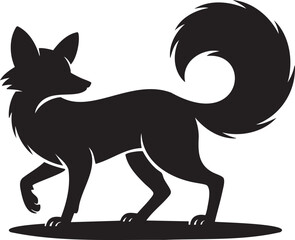 Fox silhouette, a sleek and captivating animal for your next design, a bold and graphic choice for your project