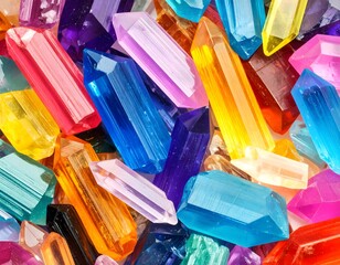 七色の光を放つ水晶