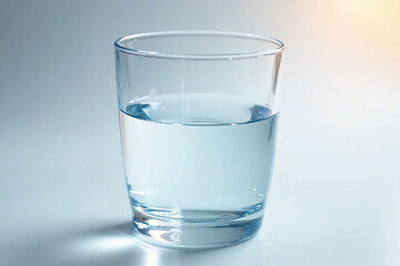 Clean drinking still fresh water in a transparent glass cup