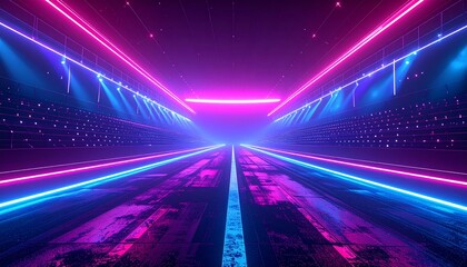Light e-sport race game presentation background with 3D glow light effect 