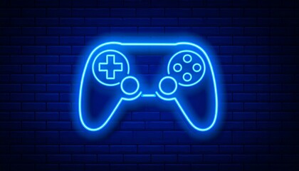 isolated neon sign of Controller frame logo for decoration on the wall