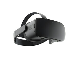 Sleek Black Virtual Reality Headset Isolated for Gaming and Entertainment on transparent background