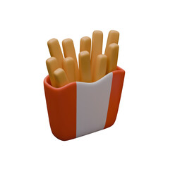 3D Render:  Cartoon French Fries in Box