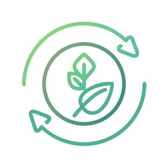 Eco friendly circular arrow icon design representing sustainable practices and renewal