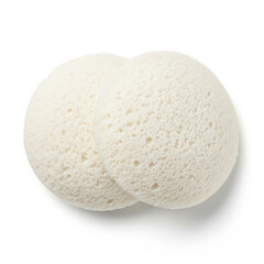 Idli pair top view isolated on white