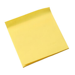 A single yellow sticky note isolated on a completely black background viewed from a top angle