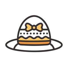 Stylish sun hat with bow detail and patterned band for women