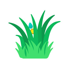 Easter egg hunt clip art depicting eggs hidden in green grass