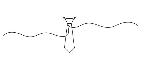 Continuous one line drawing of a Tie, Bow tie single line drawing. Abstract black and white minimal single line art style vector illustration